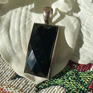 Vintage Silpada Sterling Silver Black Onyx Pendant.